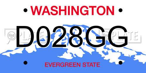 D028GG Washington License Plate