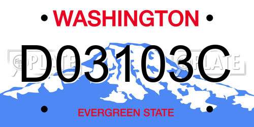 D03103C Washington License Plate