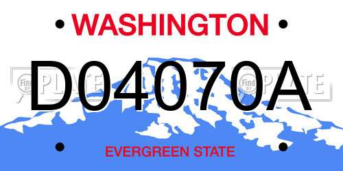 D04070A Washington License Plate