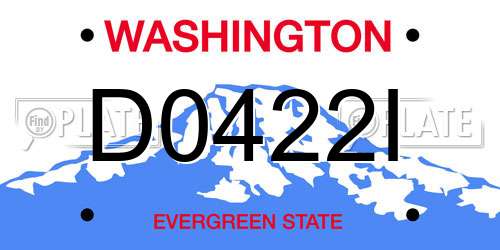 D0422I Washington License Plate