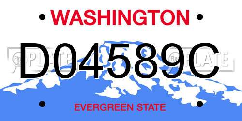 D04589C Washington License Plate
