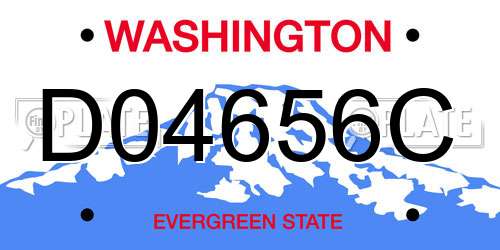 D04656C Washington License Plate