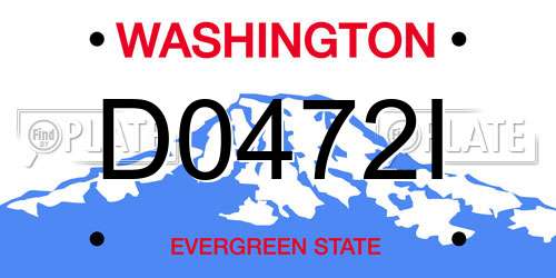 D0472I Washington License Plate