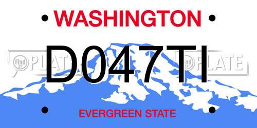 D047TI Washington License Plate