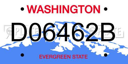 D06462B Washington License Plate