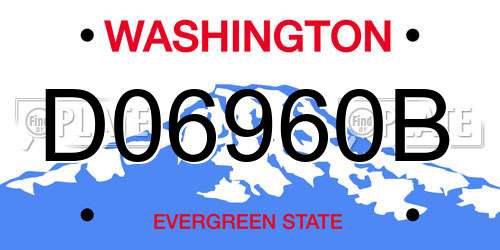 D06960B Washington License Plate