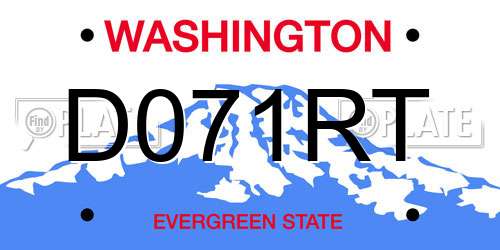 D071RT Washington License Plate