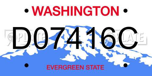 D07416C Washington License Plate