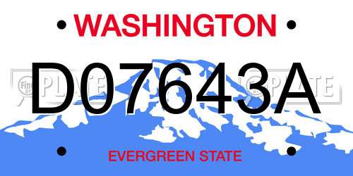 D07643A Washington License Plate