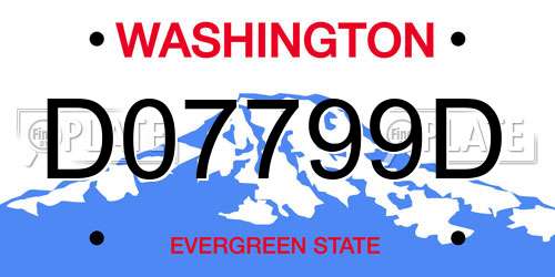 D07799D Washington License Plate