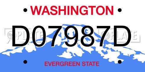 D07987D Washington License Plate
