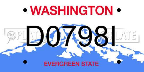 D0798I Washington License Plate