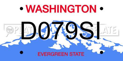 D079SI Washington License Plate