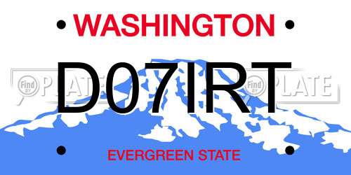 D07IRT Washington License Plate