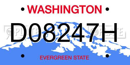 D08247H Washington License Plate