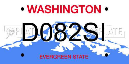 D082SI Washington License Plate