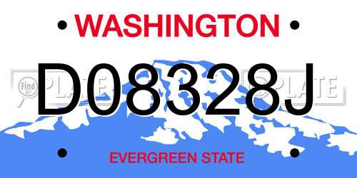 D08328J Washington License Plate
