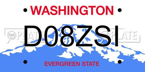 D08ZSI Washington License Plate