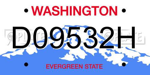 D09532H Washington License Plate