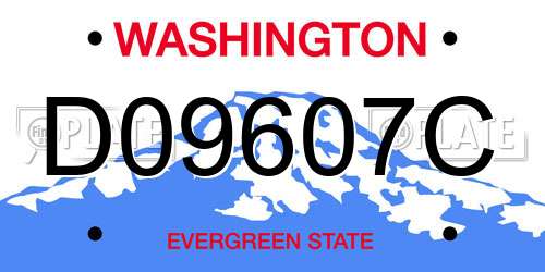 D09607C Washington License Plate