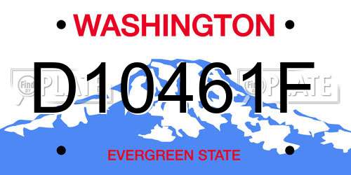 D10461F Washington License Plate