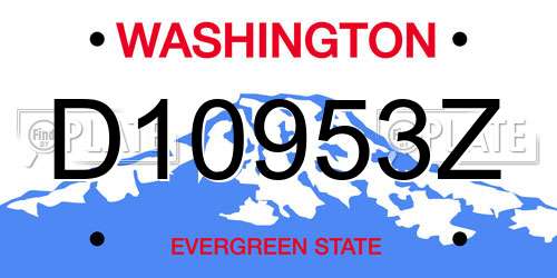 D10953Z Washington License Plate