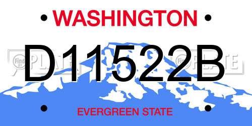 D11522B Washington License Plate