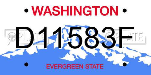 D11583F Washington License Plate
