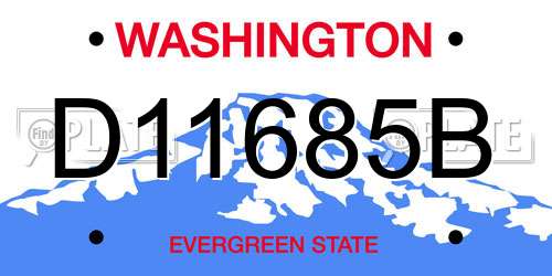 D11685B Washington License Plate