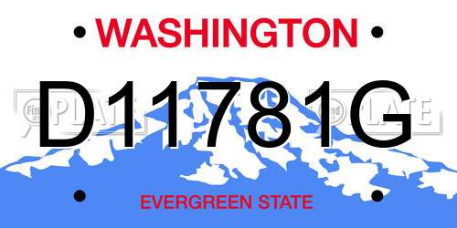 D11781G Washington License Plate