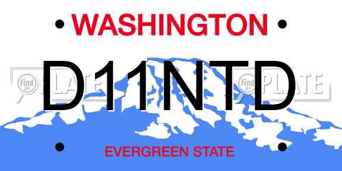 D11NTD Washington License Plate