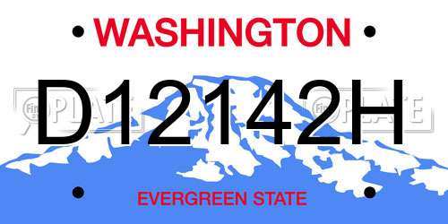 D12142H Washington License Plate