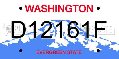 D12161F Washington License Plate