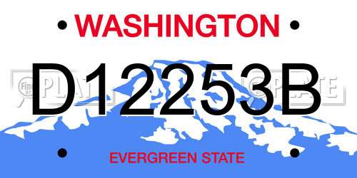 D12253B Washington License Plate