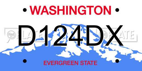 D124DX Washington License Plate