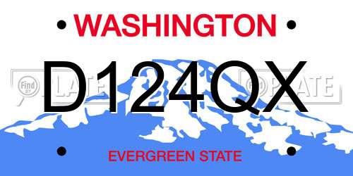 D124QX Washington License Plate