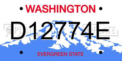 D12774E Washington License Plate