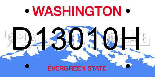 D13010H Washington License Plate
