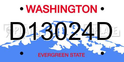 D13024D Washington License Plate