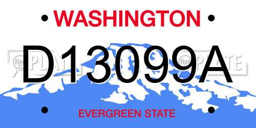 D13099A Washington License Plate
