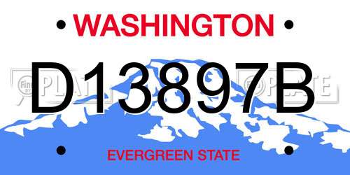 D13897B Washington License Plate
