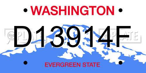 D13914F Washington License Plate