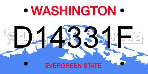 D14331F Washington License Plate
