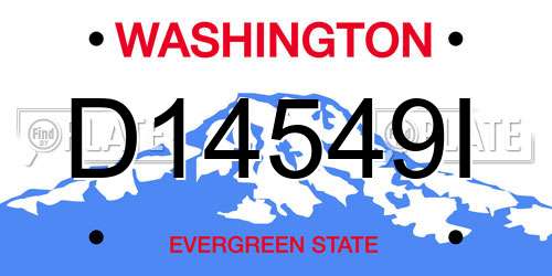 D14549I Washington License Plate