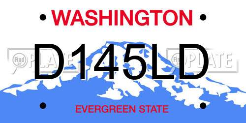 D145LD Washington License Plate