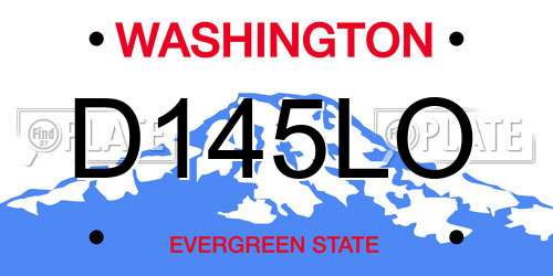 D145LO Washington License Plate