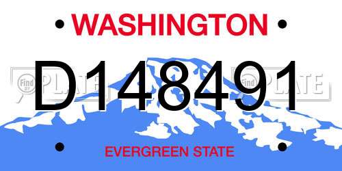 D148491 Washington License Plate