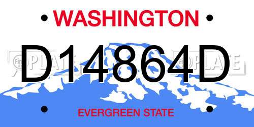 D14864D Washington License Plate