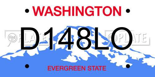 D148LO Washington License Plate