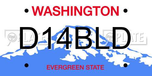 D14BLD Washington License Plate